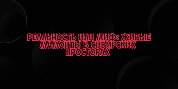 Реальность или миф: живые мамонты в сибирских просторах