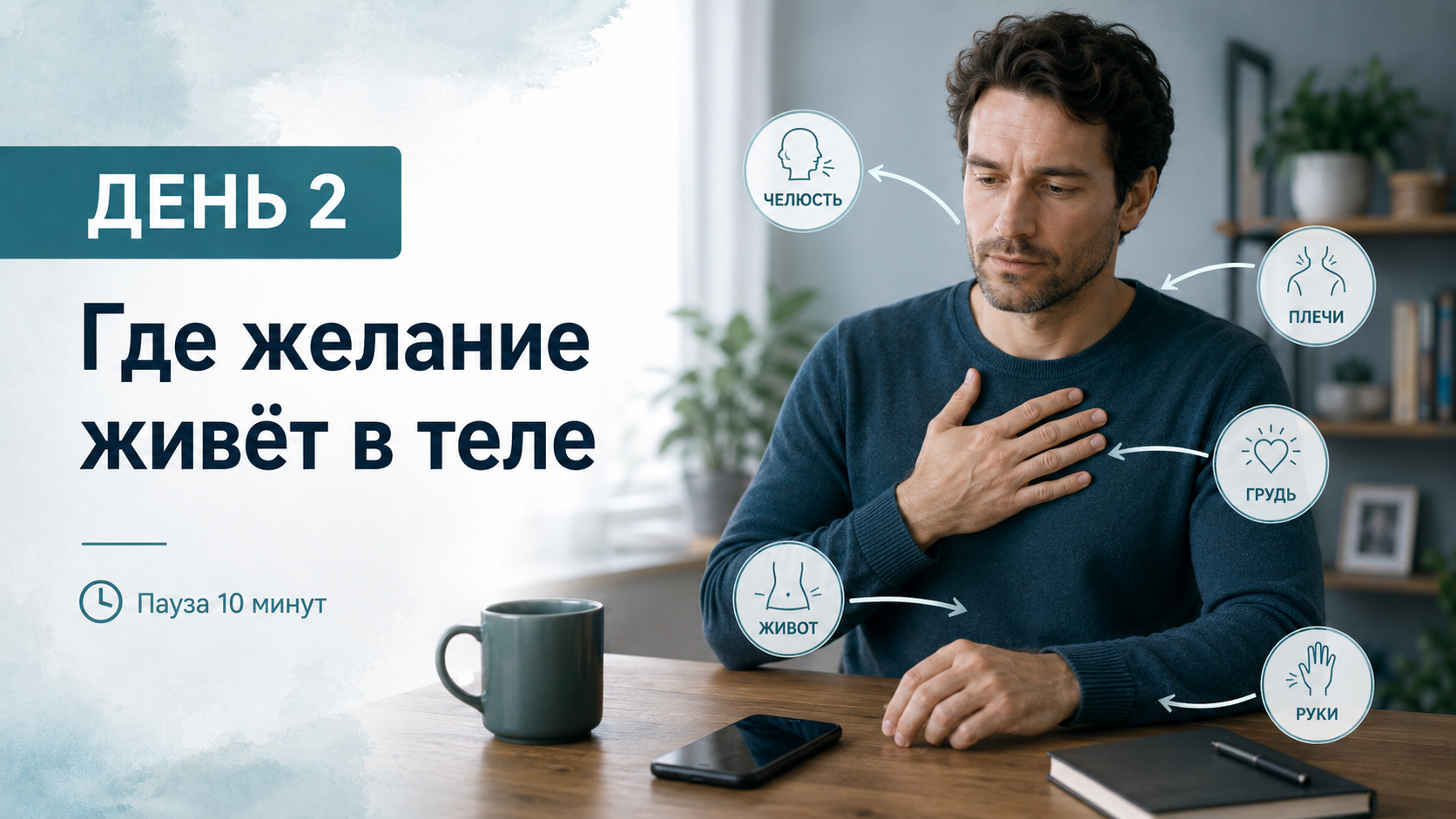 Пауза 10 минут: 7 дней практики. День 2. Где желание живёт в теле