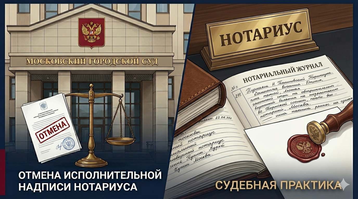 Интересная практика Мосгорсуда по отмене исполнительной надписи нотариуса на кредитном договоре