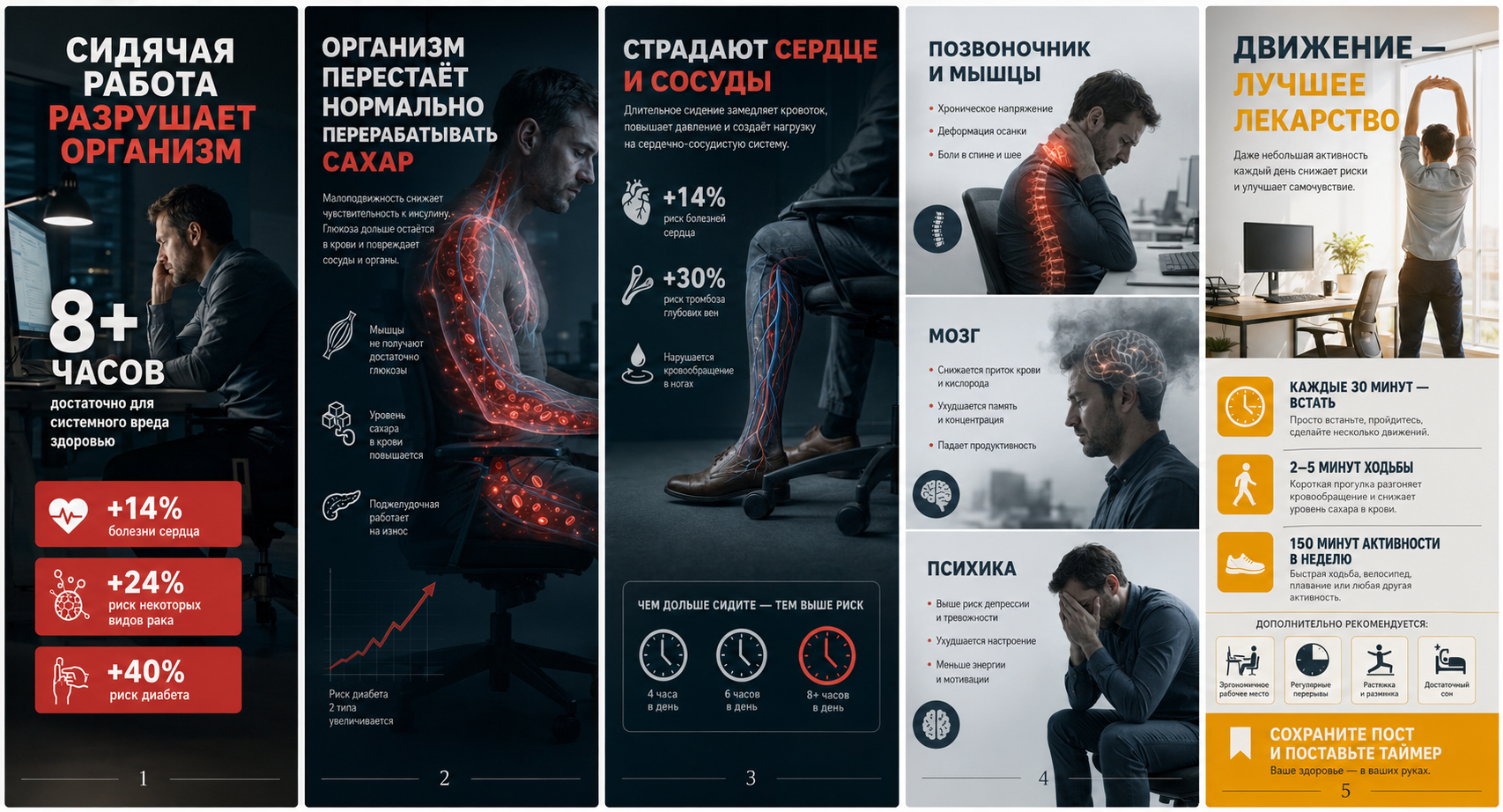 Сидишь — умираешь. Что сидячая работа делает с вашим телом и как это остановить