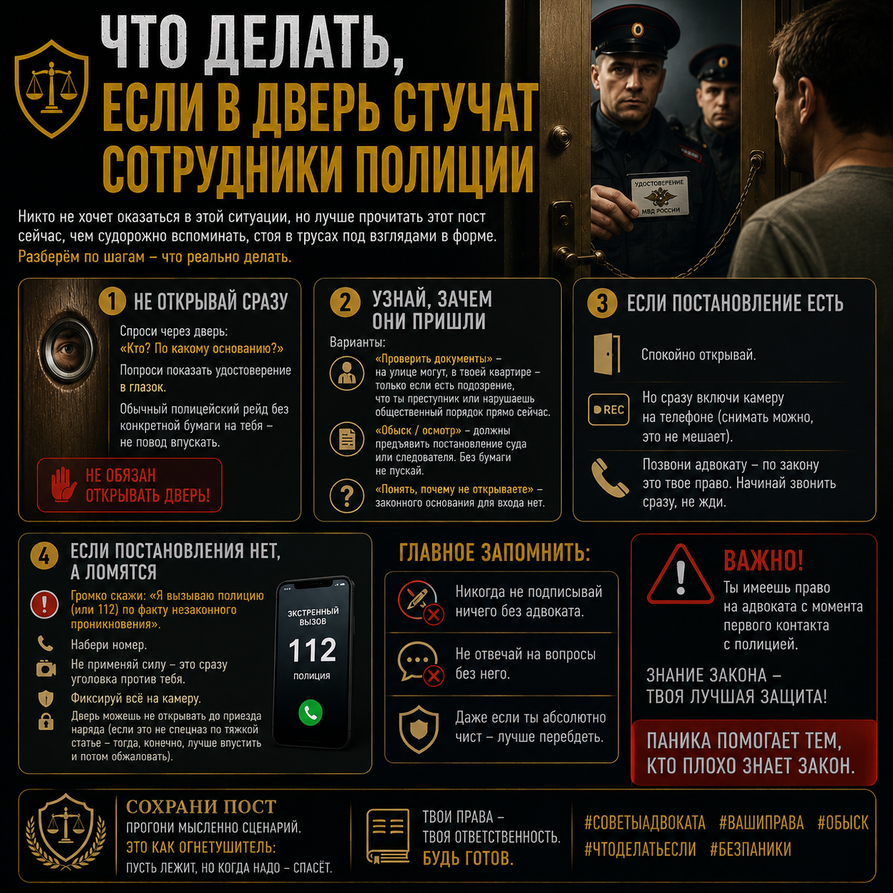 Что делать, если в дверь стучат сотрудники полиции