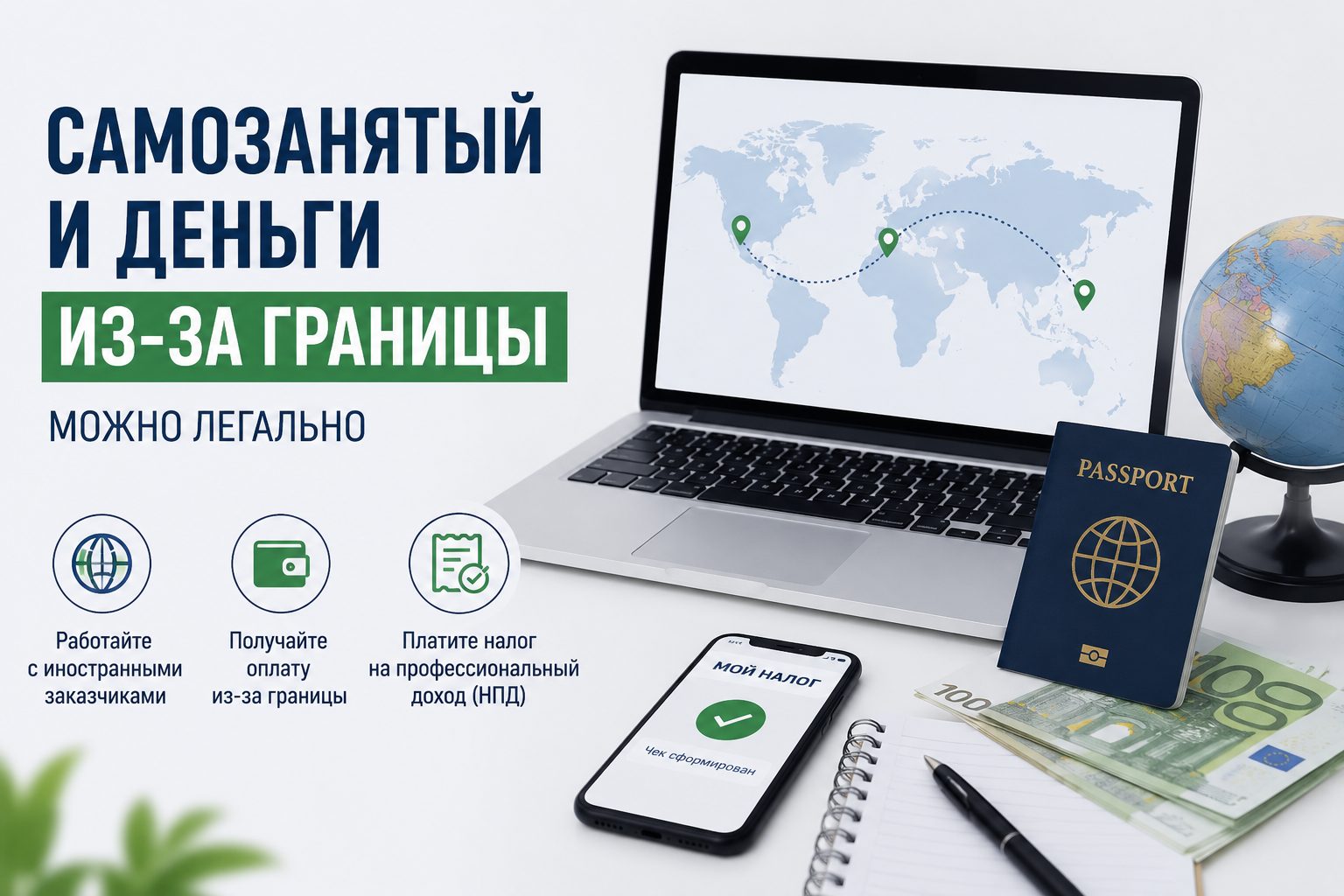 Применение режима самозанятости при получении доходов из-за границы: правовые и налоговые аспекты