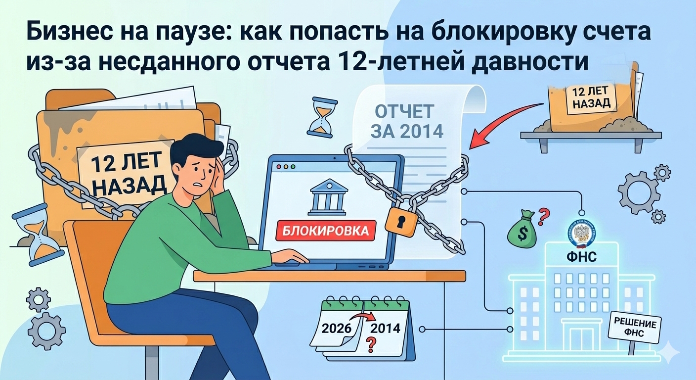 Бизнес на паузе: как попасть на блокировку счета из-за несданного отчета 12-летней давности