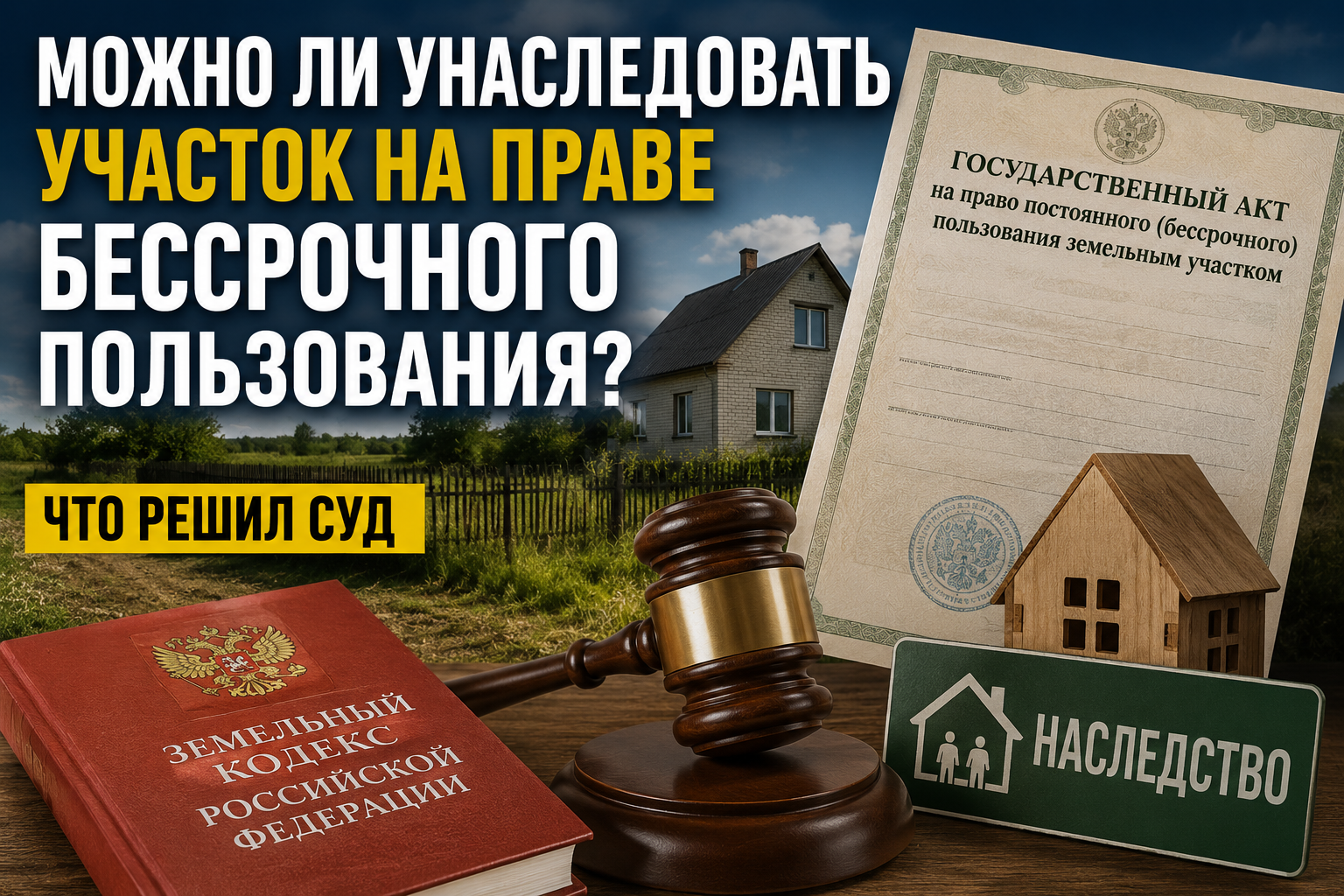 Наследуется ли земельный участок, предоставленный в постоянное бессрочное пользование? Важное решение суда