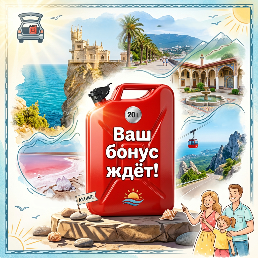 Идеальный отпуск по‑крымски: море, солнце и 20 литров бензина в подарок! ☀️🏖️🛢️