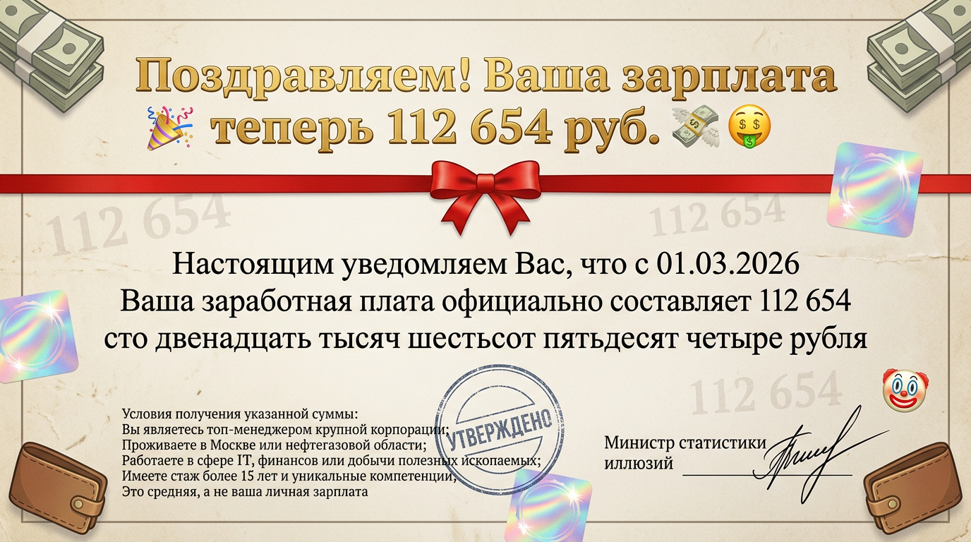 Поздравляем! Ваша зарплата теперь 112 654 рубля.🤑 Правда, вы об этом не знали 🤷♂️