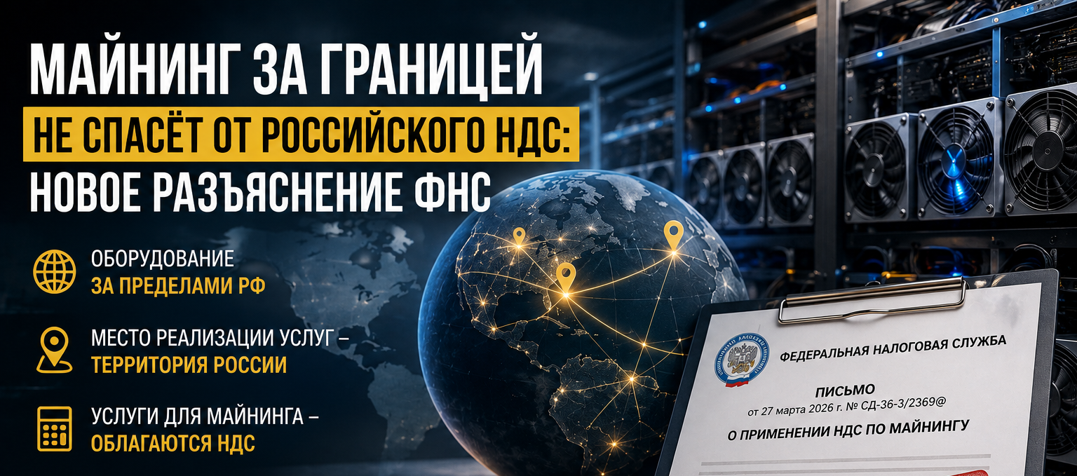 Майнинг за границей не спасёт от российского НДС: новое разъяснение ФНС