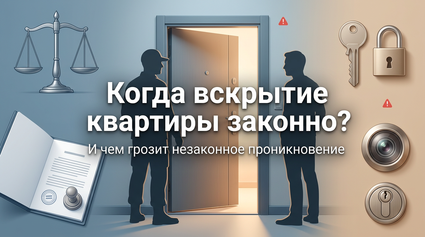 🚨 Когда вскрытие квартиры законно — и чем грозит незаконное проникновение 🔐