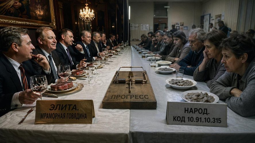 Говядина — элите, мухи — народу: как нас учат «работать с ментальностью» и радоваться опарышам.