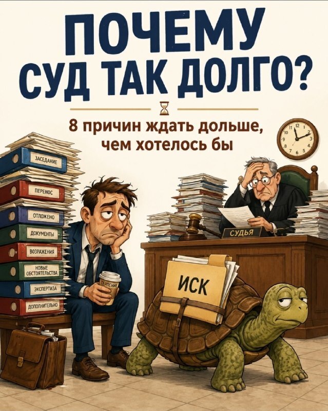 Почему суд – это так долго? 8 причин ждать дольше, чем хотелось бы.