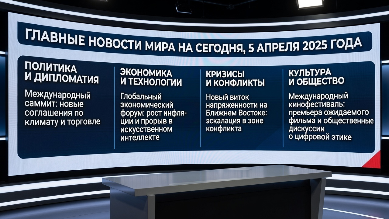 Главные новости мира на 5 апреля 2025 года — кратко, по темам, с акцентом на важное и интересное