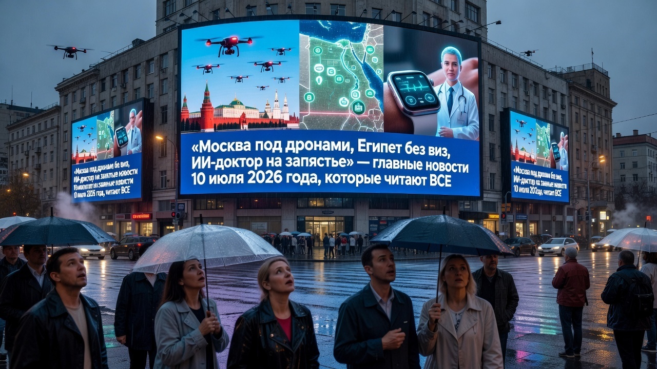 🔥 «Москва под дронами, Египет без виз, ИИ-доктор на запястье» — главные новости 10 июля 2026 года, которые читают ВСЕ