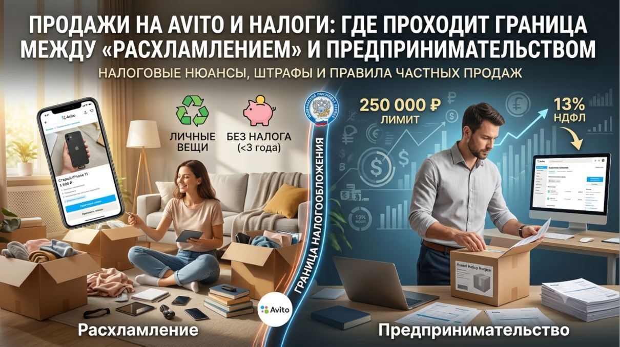 Продажи на Авито и налоги: где проходит граница между «расхламлением» и предпринимательством