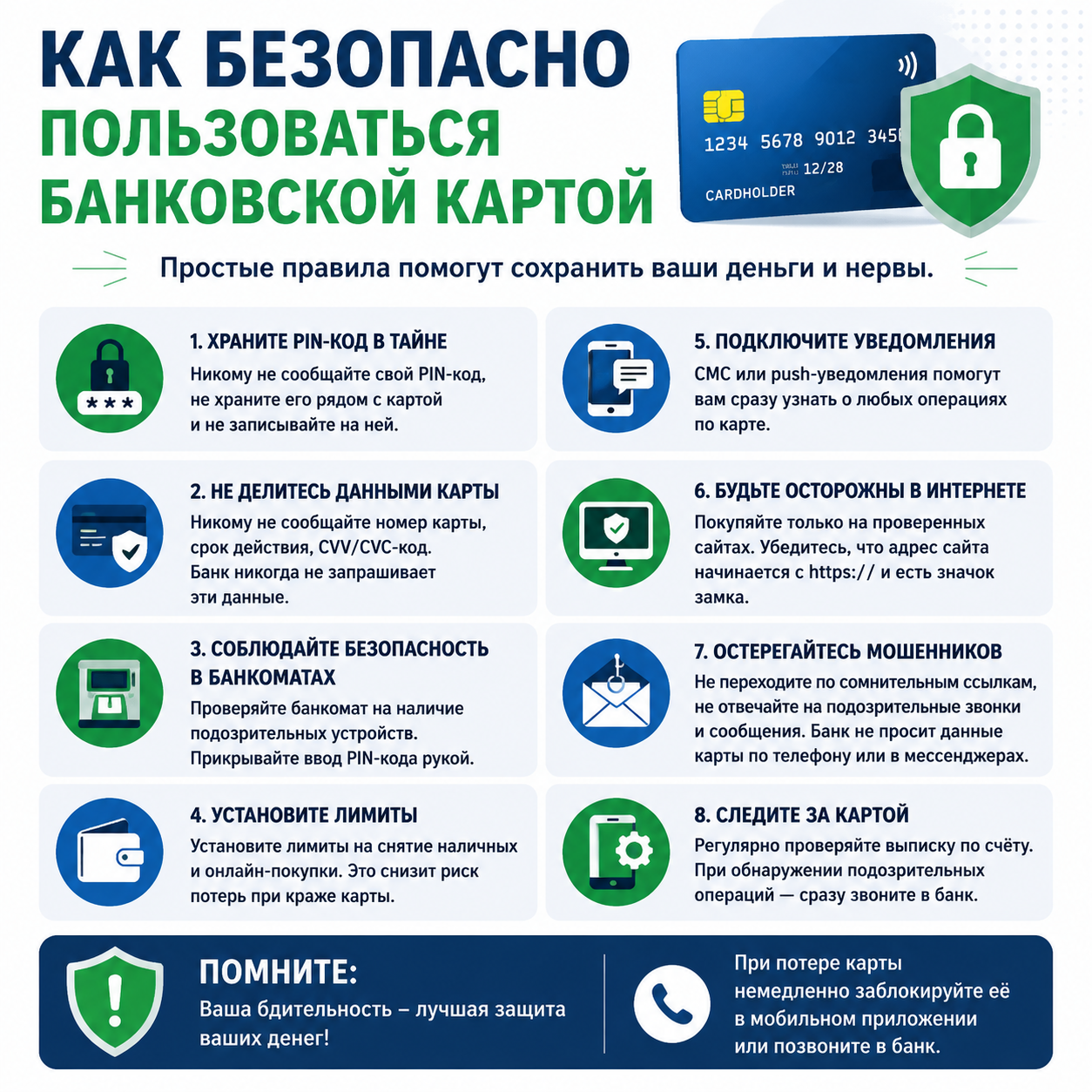 Как безопасно пользоваться банковской картой