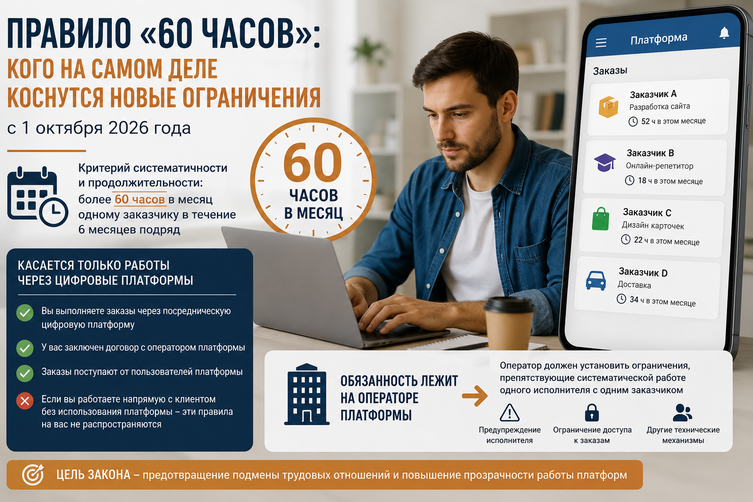Правило «60 часов»: кого на самом деле коснутся новые ограничения с 1 октября 2026 года
