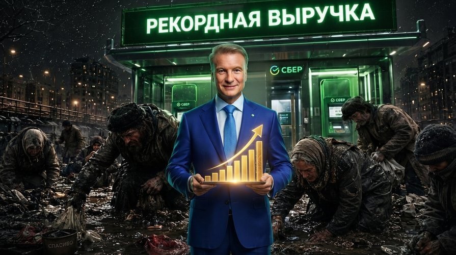 Откуда у Сбера триллионы, если народ считает копейки до зарплаты? За наш с вами счет 64-е место в мире.