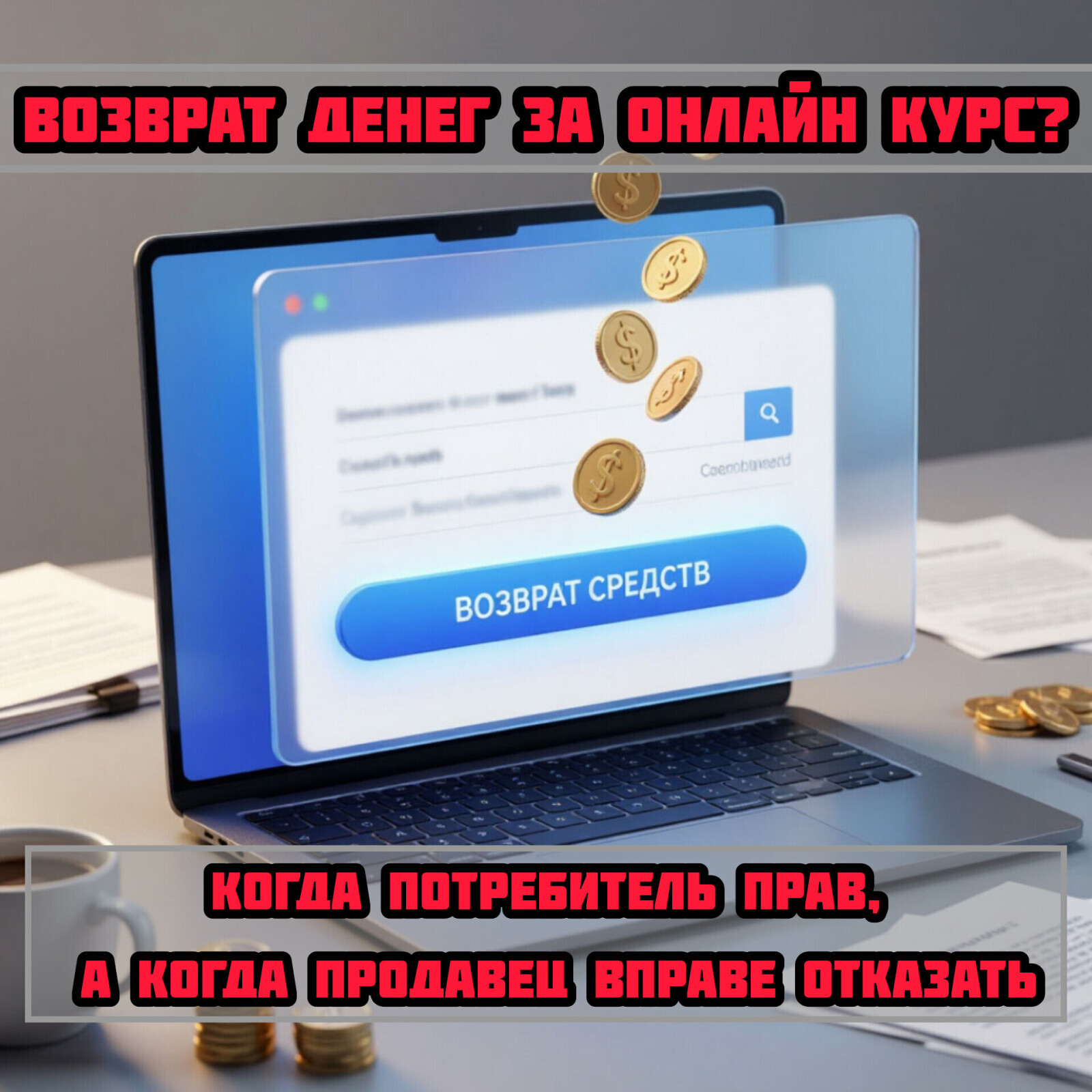 Возврат денег за онлайн курс: когда потребитель прав, а когда продавец вправе отказать