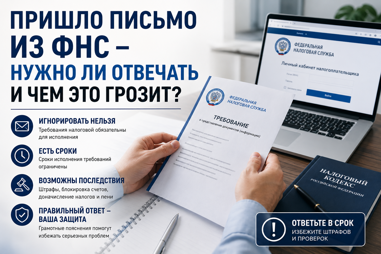 Пришло письмо из ФНС. Нужно ли отвечать и чем может закончиться молчание?