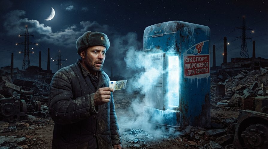 Энергетическое чудо по-украински: оказывается разбомбленный холодильник работает и прекрасно морозит "мороженое" на экспорт.