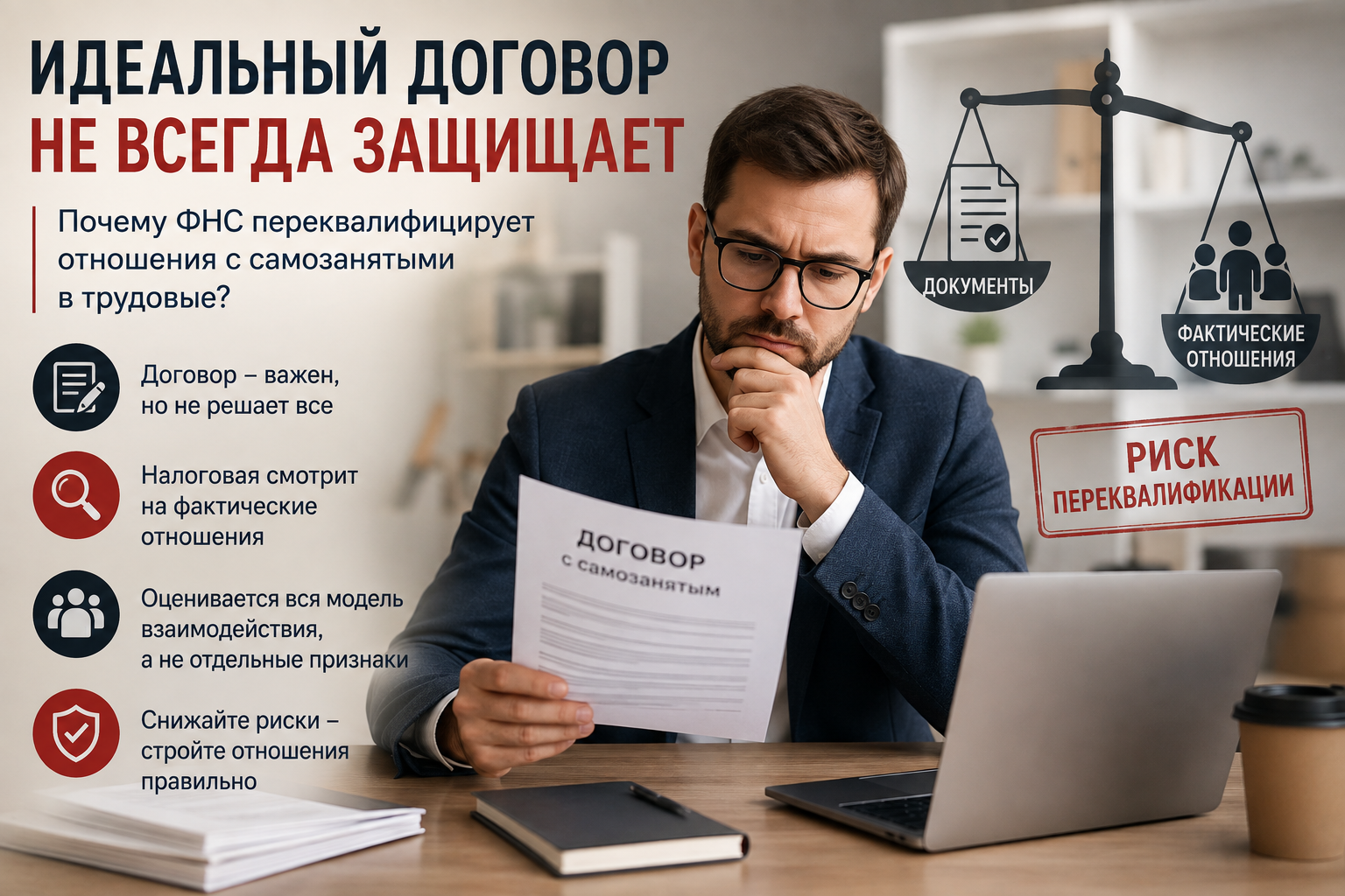 Почему идеальный договор с самозанятым не спасет на налоговой проверке