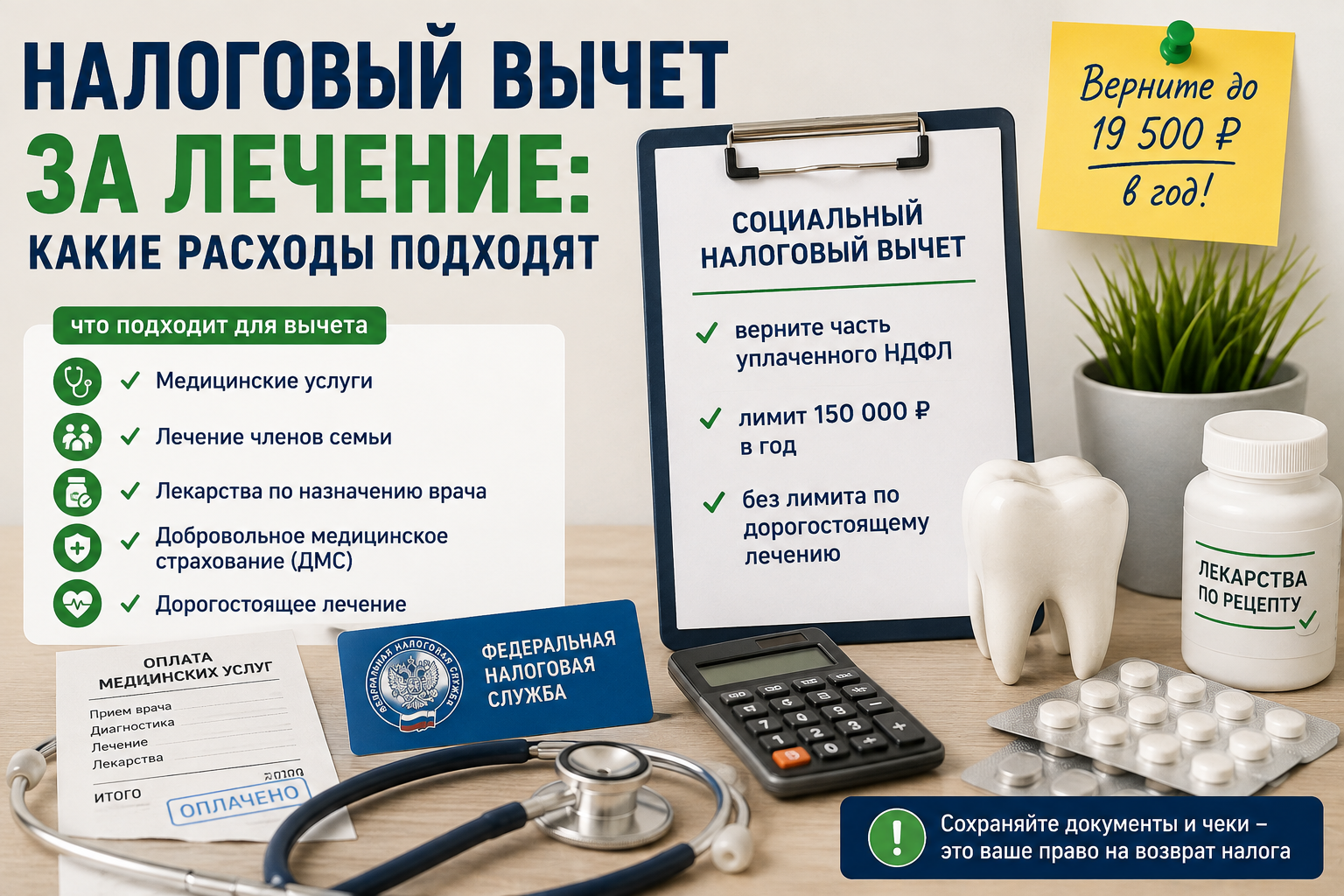 Налоговый вычет за лечение: какие расходы подходят, а за что вернуть НДФЛ не получится