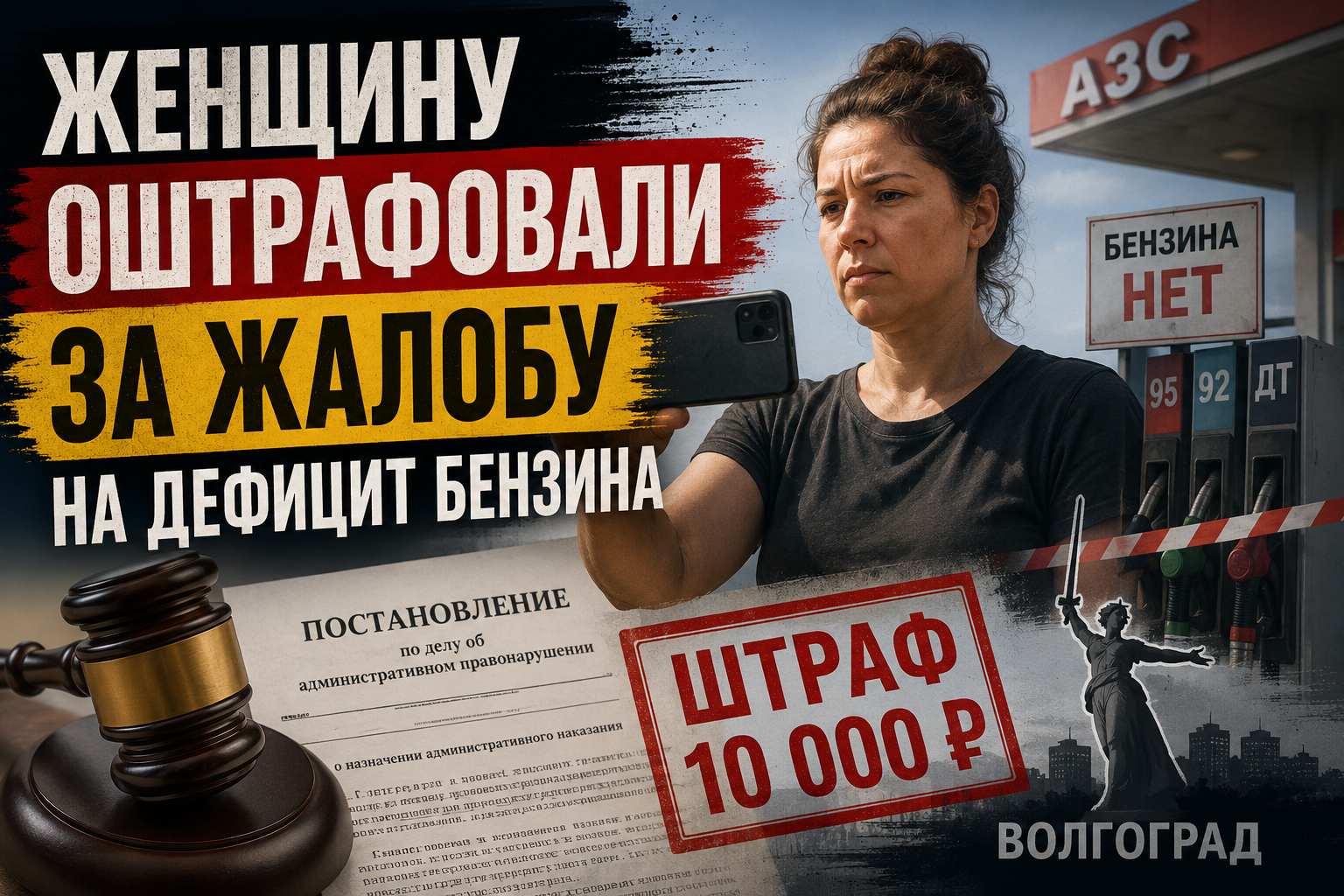 Женщину оштрафовали за жалобу на дефицит бензина