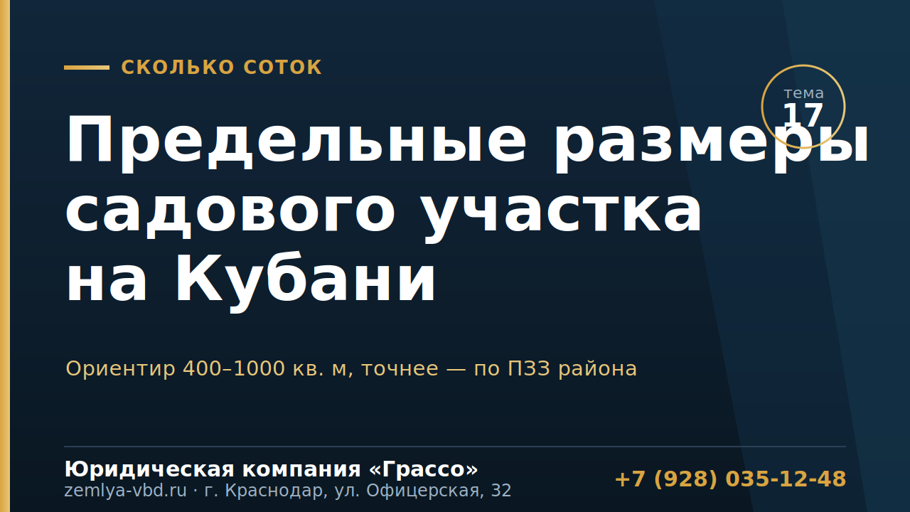 Сколько соток положено ветерану: предельные размеры садового участка в Краснодарском крае