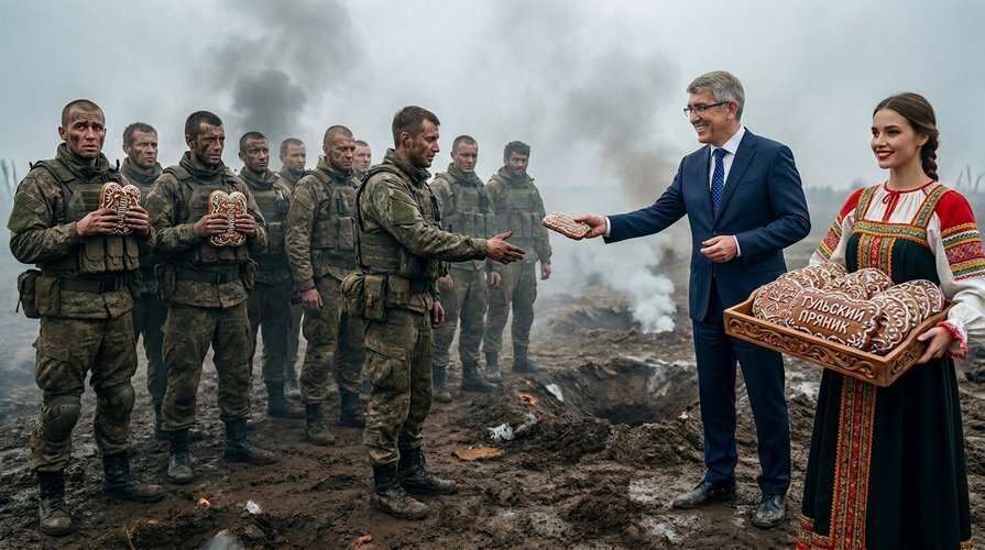 Сбил ракету "Фламинго" из пулемёта — получи тульский пряник: так губернатор тульской области Миляев наградил бойцов, спасших стратегический объект.