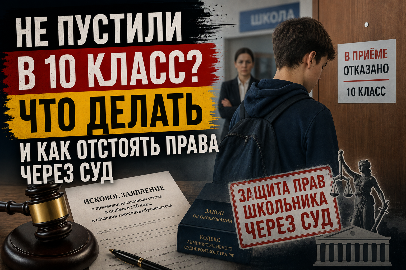 Не пустили в 10 класс? Как защитить права ребёнка через суд