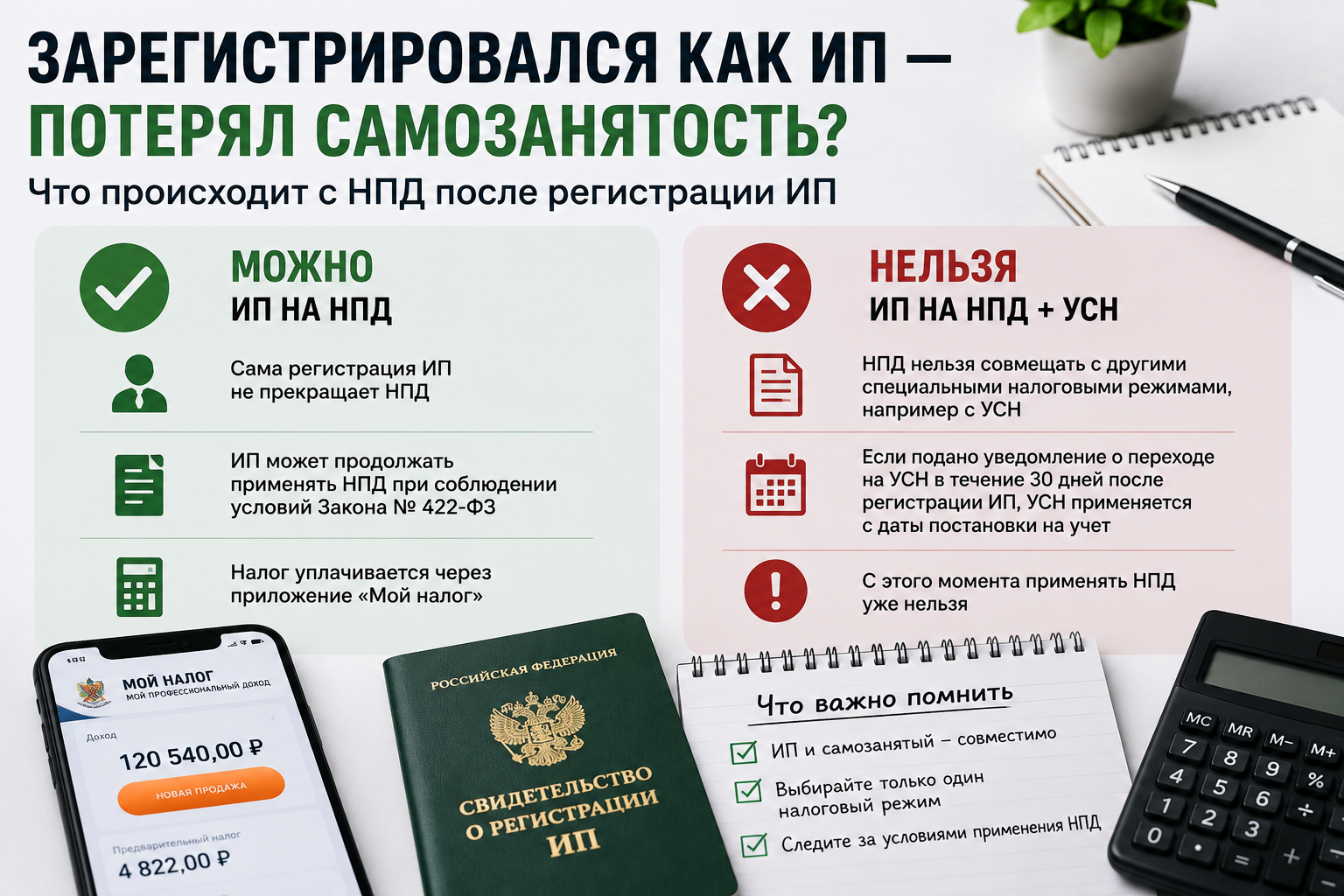 Зарегистрировался как ИП - потерял самозанятость? Что происходит с НПД после регистрации ИП