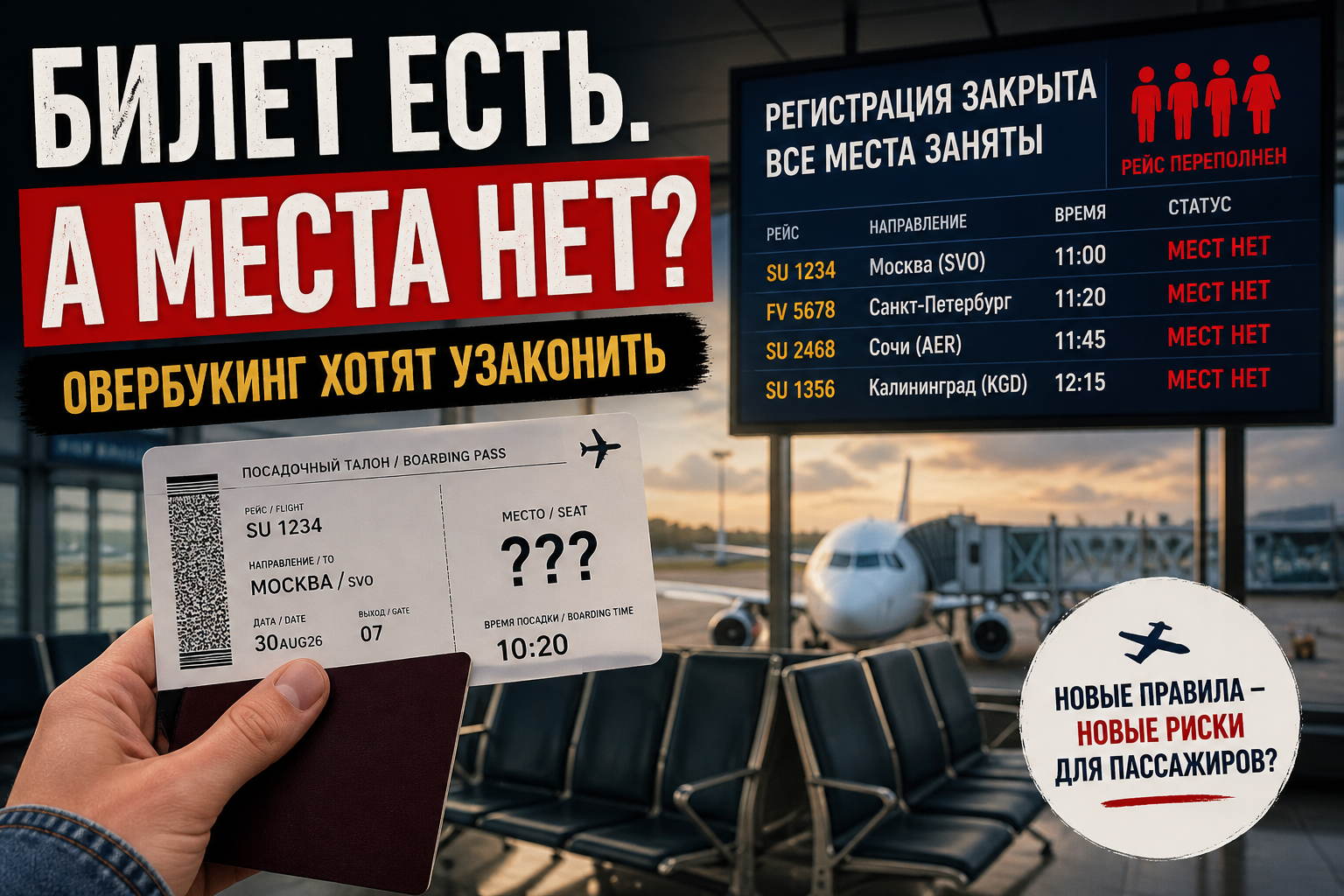 Купили билет — а места в самолёте нет. В России хотят узаконить овербукинг: справедливо ли это?
