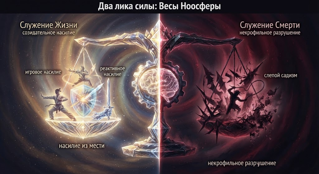 Аристон. Статья 157: Философия насилия: Служение жизни против служения смерти